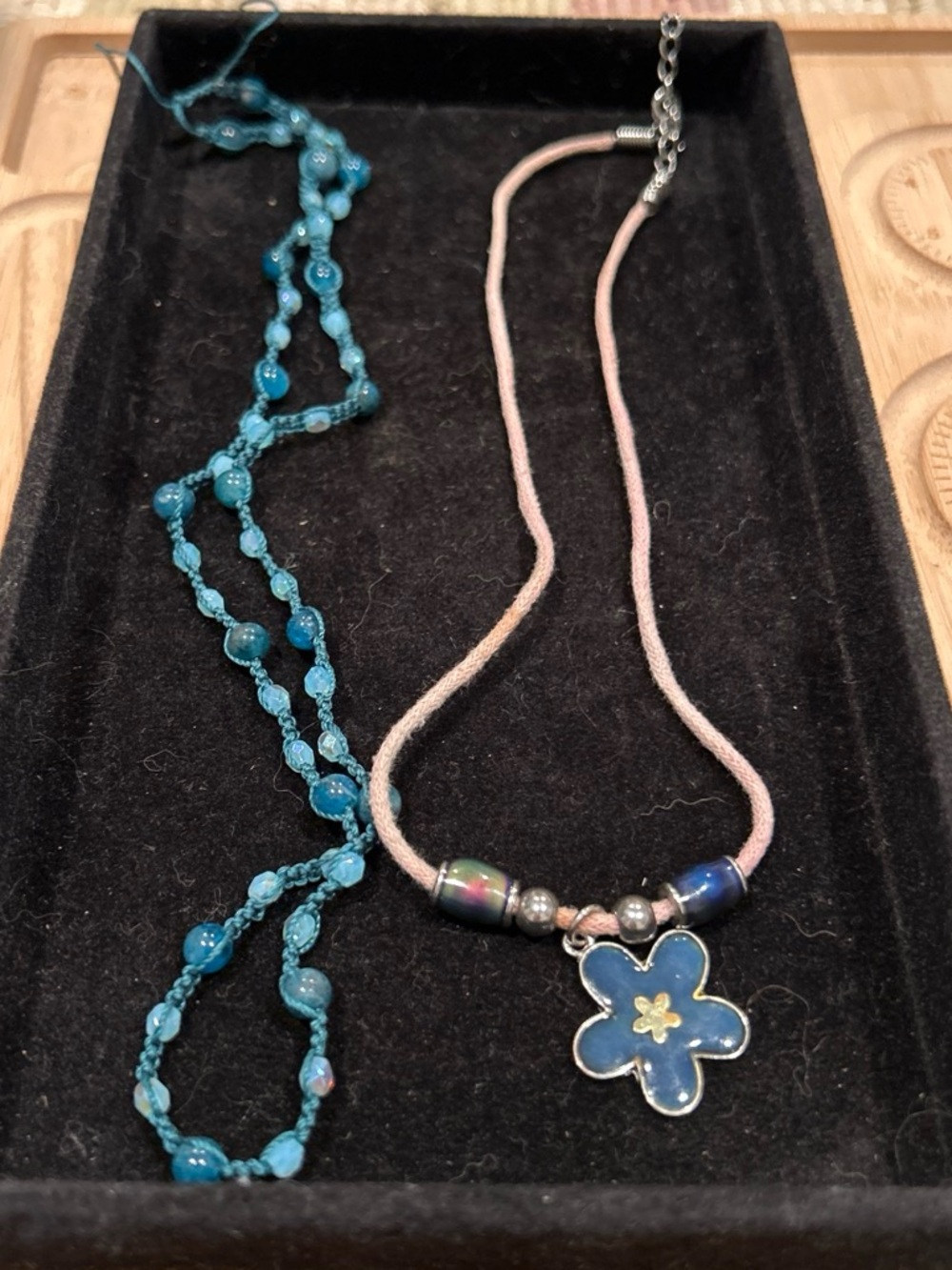 Blue Flower Pendant Necklace - Women Jewelry